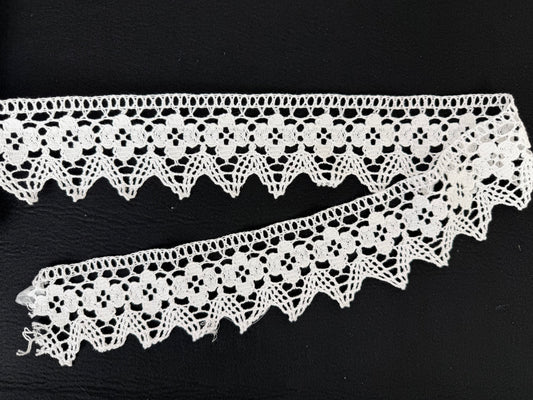 Pizzo in cotone – Bianco | Altezza 7,5 cm