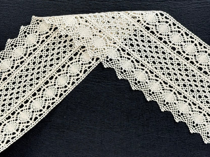 Pizzo in cotone – Écru | Altezza 12 cm