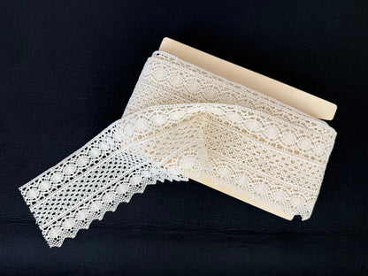 Pizzo in cotone – Écru | Altezza 12 cm