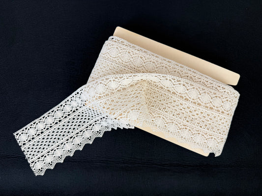Pizzo in cotone – Écru | Altezza 12 cm
