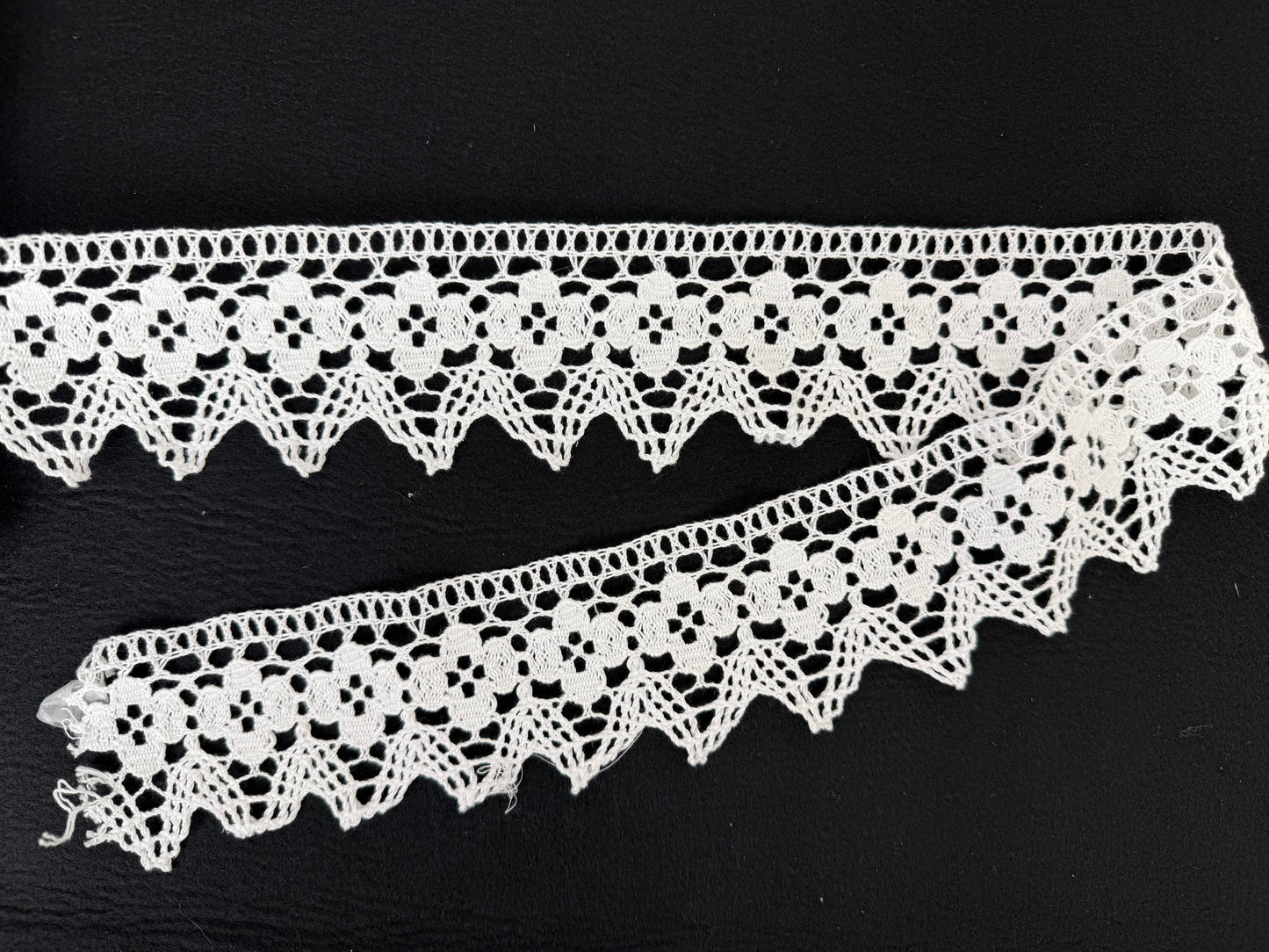 Pizzo in cotone – Bianco | Altezza 7,5 cm