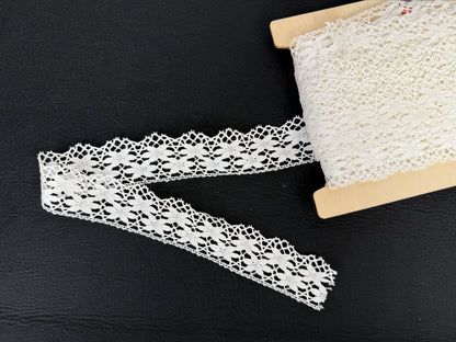 Pizzo in cotone – Bianco | Altezza 5 cm