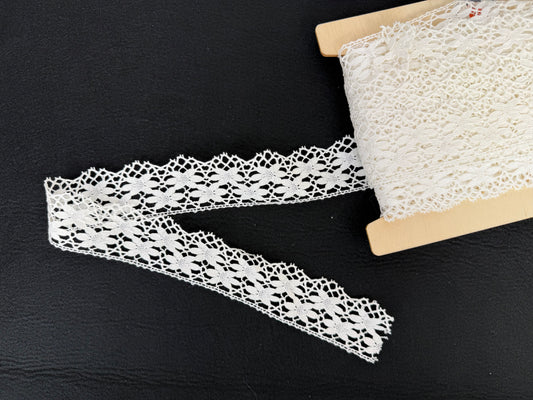 Pizzo in cotone – Bianco | Altezza 5 cm