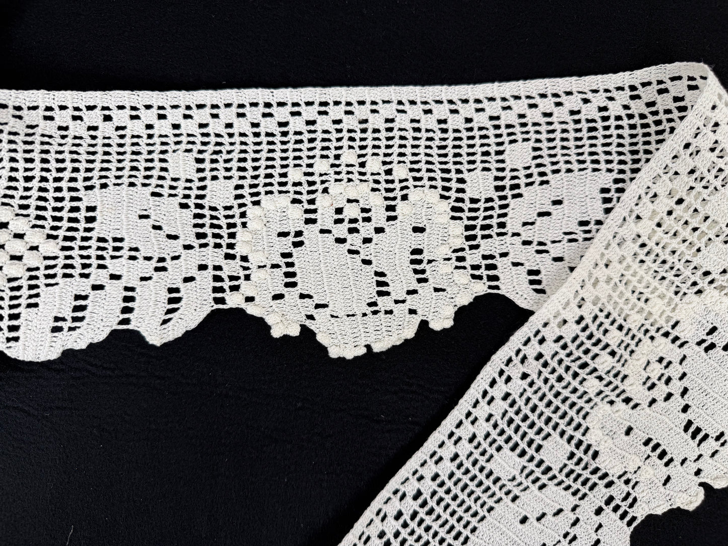 Pizzo fatto a mano 100% cotone – Écru | Altezza 13 cm